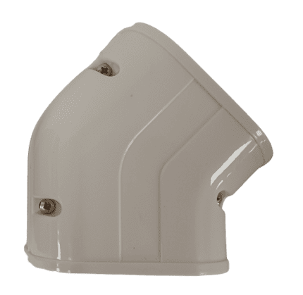 Fixxi-Trunk 80mm White Flat 45 Bend