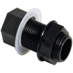 3/4" Straight Tank Connector Black